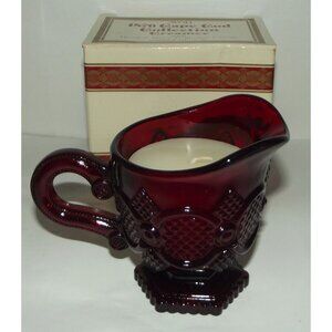 Avon 1876 Cape Cod Ruby Red Glass Creamer (almost 4" tall) candle box